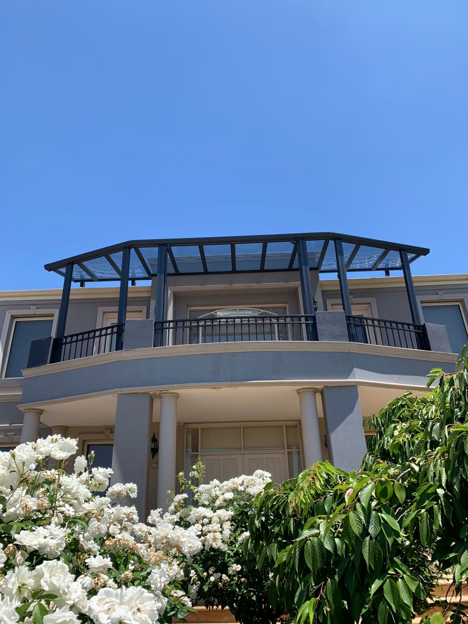 Light Clearview patio roof panels in daylight